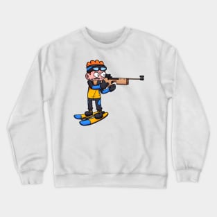 Boy Participating In A biathlon Crewneck Sweatshirt